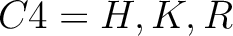 $C4=H, K, R$